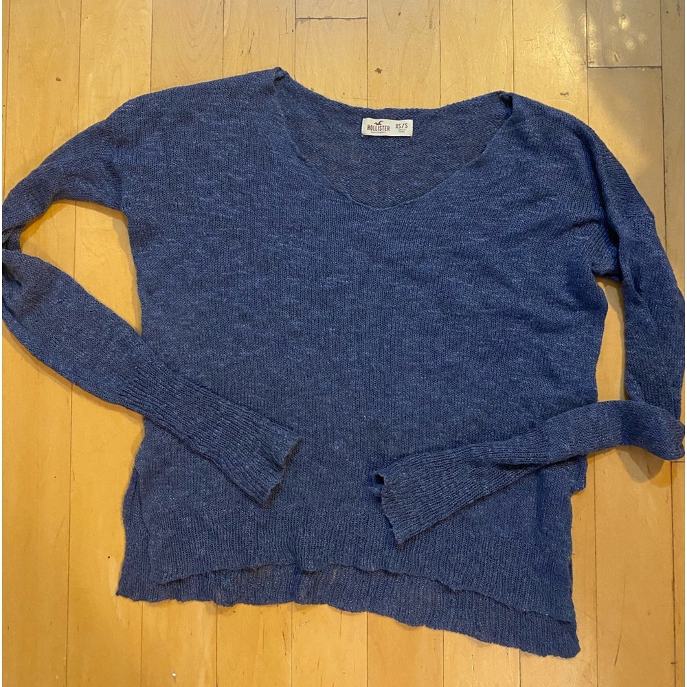 Holister Slate Blue Cotton Ramie Sweater